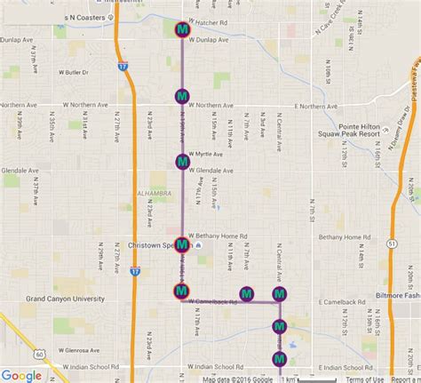 Phoenix Light Rail Station Locations and Map