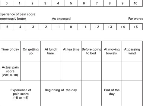 Illustration of the pain diary. For each patient an ''accumulated... | Download Scientific Diagram