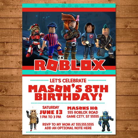 Roblox Invitation Template