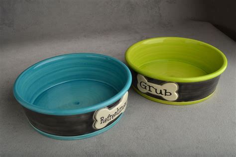 Dog Bowl Set Made To Order Personalized Smooth Dog Bowls by | Etsy