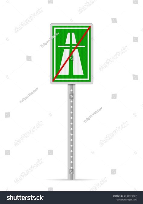 End Highway Road Sign On White Stock Vector (Royalty Free) 2132329667 ...