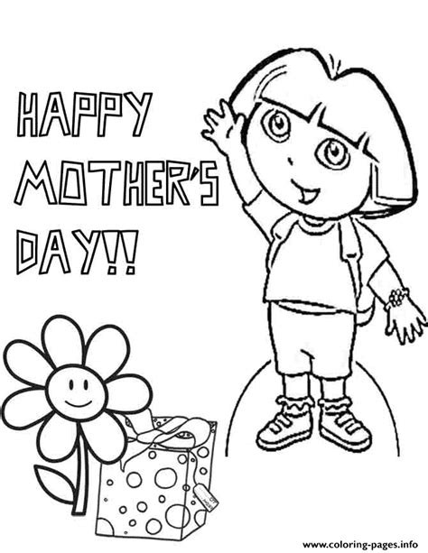 Dora Mothers Day Coloring Pages Printable