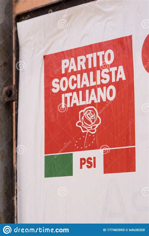 Italian Socialist Party PSI Advertising Poster Editorial Stock Photo ...