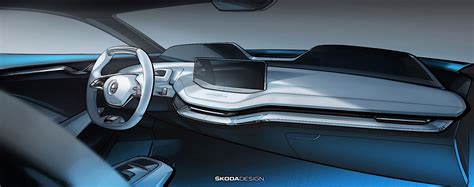 Skoda Previews The Interior Of Its First Electric Car Concept: Vision E ...