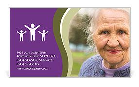 Happy Senior Woman Portrait Captured In Natural Surroundings Business Card Template & Design ID ...