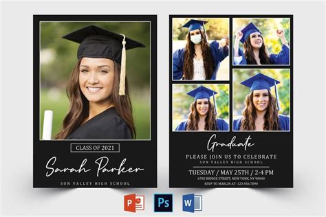 Graduation Announcement Template Graduation Invitation Card - Etsy ...