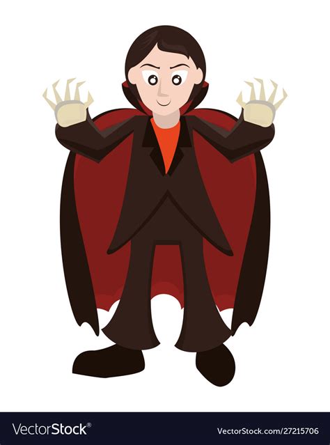 Funny costume dracula halloween character Vector Image