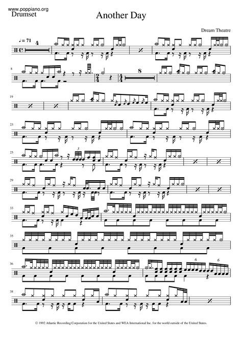 Dream Theater-Another Day Drum Tab pdf, - Free Score Download ★