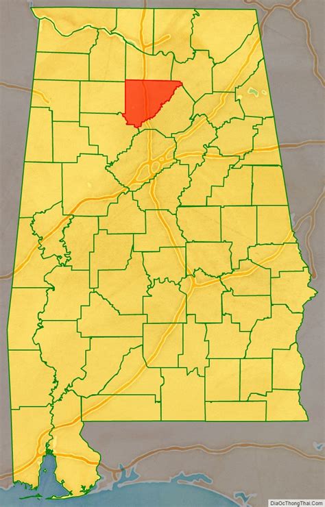 Map of Cullman County, Alabama - Thong Thai Real