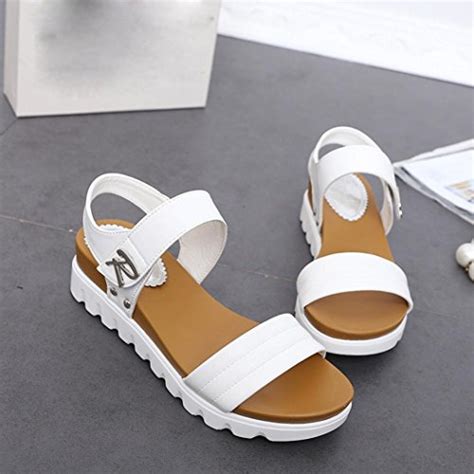 Ecurson Summer Women Flat Fashion Sandals Comfortable Shoes (US:8.5(RU ...