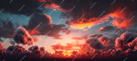 Premium Photo | Amazing sunset sky with clouds