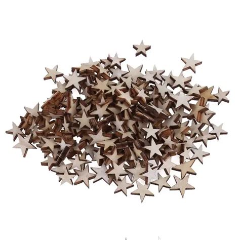 200pcs/set Stars Wood Vintage Card DIY Craft Scrapbooking Home Birthday Party Wedding Decoration ...