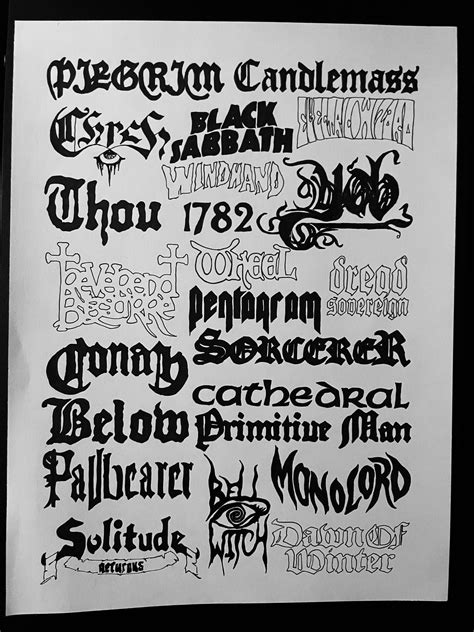 Drew the logos of some of my favorite doom metal bands 🌑 : doommetal