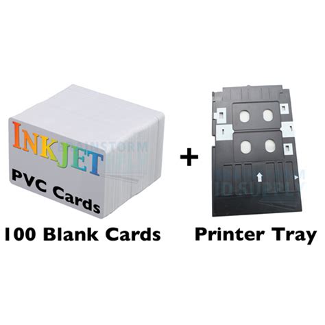 PVC Card Printing Kit - Includes Printer, 100 PVC Cards, and Printing Tray