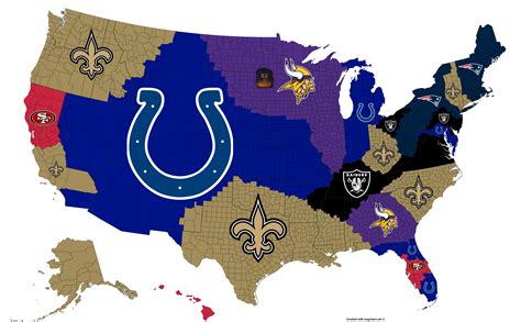 NFL Imperialism Map - Week 6 2019 : nfl