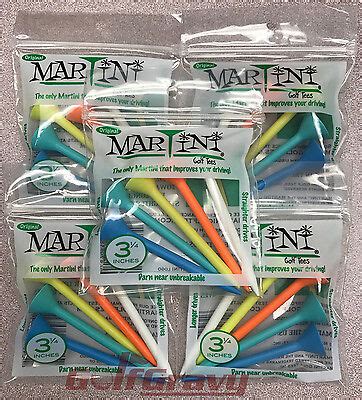 MARTINI Golf Tees - 5 packs of 5 Assorted Color ORIGINAL Tees 3 1/4" 804879389316 | eBay