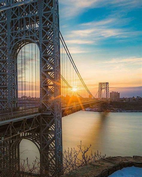 Sunrise over the George Washington Bridge Seasons Photography, Bridge Photography, Landscape ...