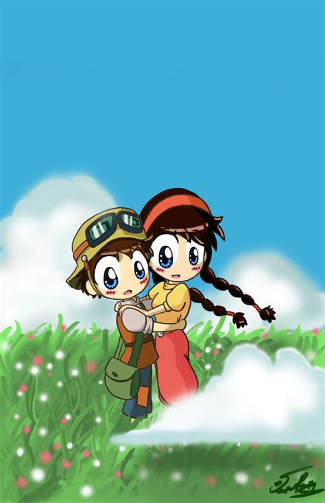 Pazu and Sheeta - Hayao Miyazaki Fan Art (38861486) - Fanpop