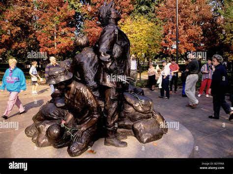 Washington DC National Mall Vietnam War Nurses Memorial. Vietnam Woman ...