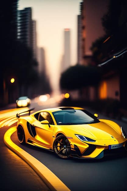 Premium AI Image | Speeding car in the night Traffic rushing through ...