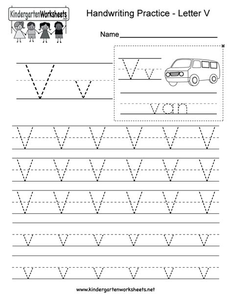 Letter V Worksheets For Kindergarten | AlphabetWorksheetsFree.com