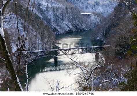 River Tadamigawa Winter Tadami Railway Bridge Stock Photo 1564262746 | Shutterstock