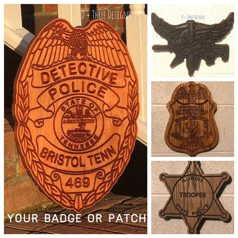 Personalized Wooden Police Badge // Custom Police Badge // | Etsy