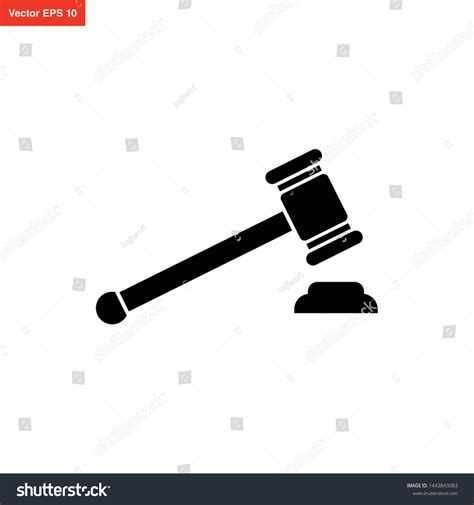 Law Icon Hammer Vector Design Template Stock Vector (Royalty Free ...