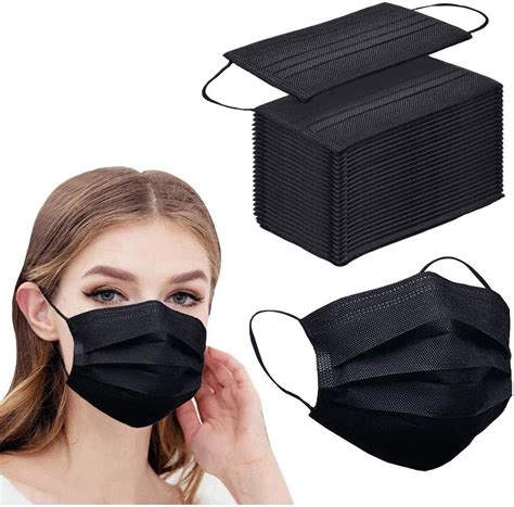 175x95mm Disposable Medical Face Mask , Disposable Black Surgical Mask