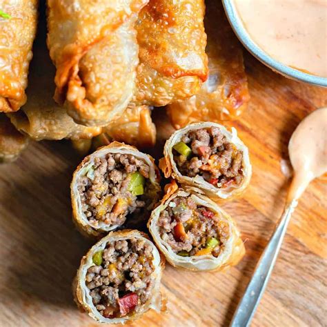 CHEESEBURGER EGG ROLLS (with dipping sauce) | The Country Cook