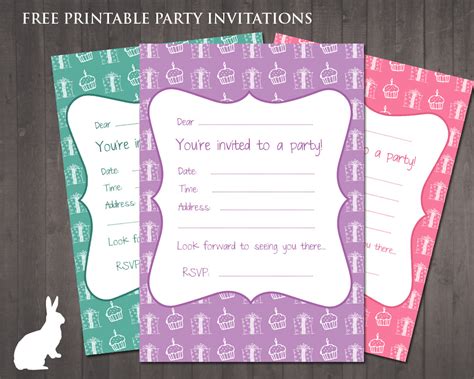 3 FREE Printable Party Invitations – Cake and Presents! | Free Party Invitations by Ruby and the ...