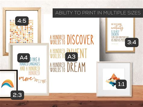 Reggio Emilia Wall Art Set of 6 Quotes & Images Inspired by Loris ...