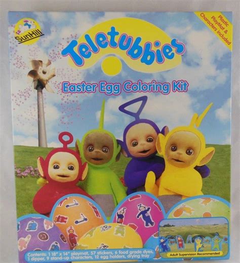 New Teletubbies Easter Egg Coloring Kit W/Stand Up Characters 1998 Rare HTF - Easter & Spring