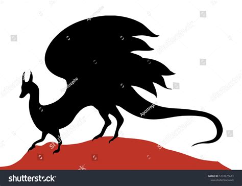 Black Dragon Silhouette Vector Medieval Fantasy Stock Vector (Royalty ...