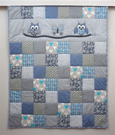 Baby boy quilts, Boy quilts, Baby patchwork quilt, Owl quilt, Patchwork baby, Baby crib quilt ...