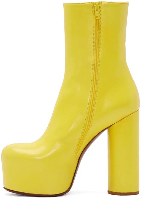 Vetements - Yellow Leather Chunky Boots | Chunky boots, Chunky heels boots, Real leather boots