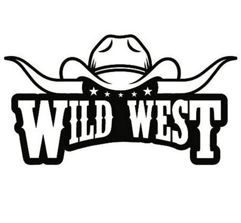 the wild west logo is shown in black and white