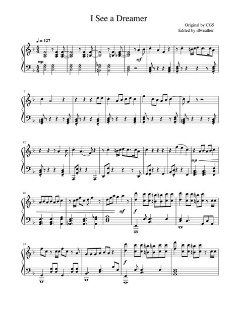 I See a Dreamer (CG5) Piano Sheet music for Piano (Solo) | Musescore.com