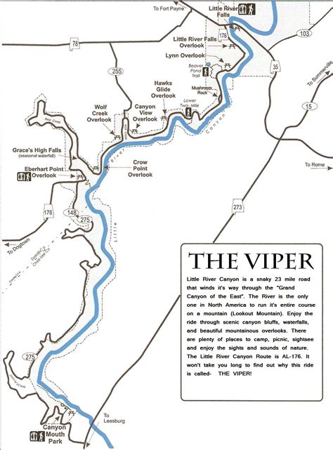 Little River Canyon Tourist Map - Little River Canyon Alabama • mappery