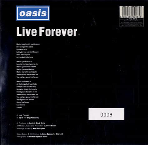 Oasis Live Forever - Number 0009 UK 7" vinyl single (7 inch record / 45) (581358)