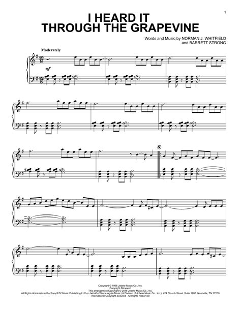 Marvin Gaye "I Heard It Through The Grapevine [Jazz version]" Sheet Music Notes | Download ...