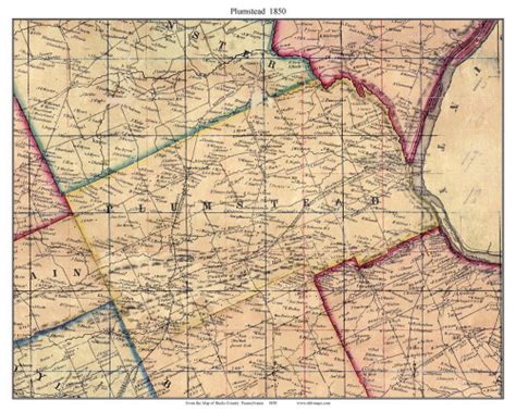 Plumstead Township, Pennsylvania 1850 Old Town Map Custom Print - Bucks Co. - OLD MAPS