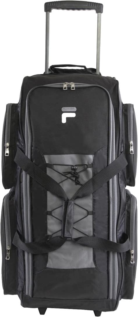 Fila 32" Large Lightweight Rolling Duffel Bag, Black, One Size: Amazon.ca: Luggage & Bags