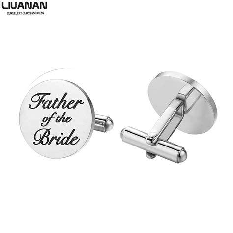 Mens Wedding Cufflinks Father of The Bride Groom Gifts Stainless Steel ...