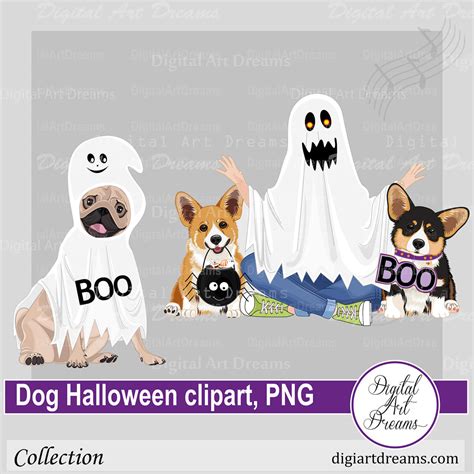 Halloween Dog Clipart | Cute Drawings | Digital Art Dreams