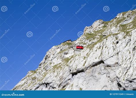 The Train Climbs Mount Pilatus. Switzerland, Alps, Summer. Stock Image - Image of express ...