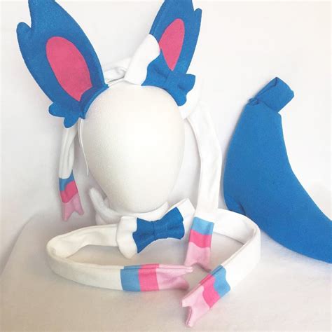 Shiny Sylveon Ears Bowtie Tail Sylveon cosplay ears Sylveon | Etsy