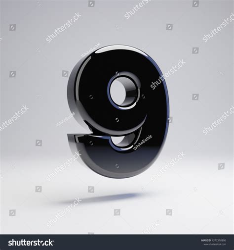 Volumetric Glossy Black Number 9 Isolated Stock Illustration 1377318806 | Shutterstock