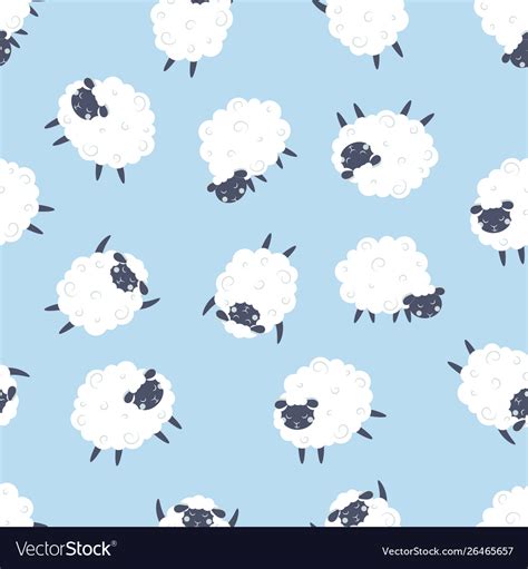 Cartoon sheep seamless pattern Royalty Free Vector Image