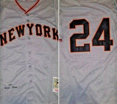 New York Giants Willie Mays Throwback Gray Replica Mens MEDIUM Baseball ...